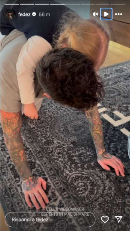 FEDEZ CON LA FIGLIA VITTORIA