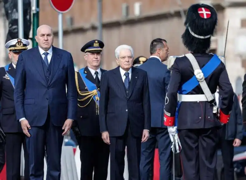 guido crosetto   sergio mattarella       25 aprile 2024   altare della patria