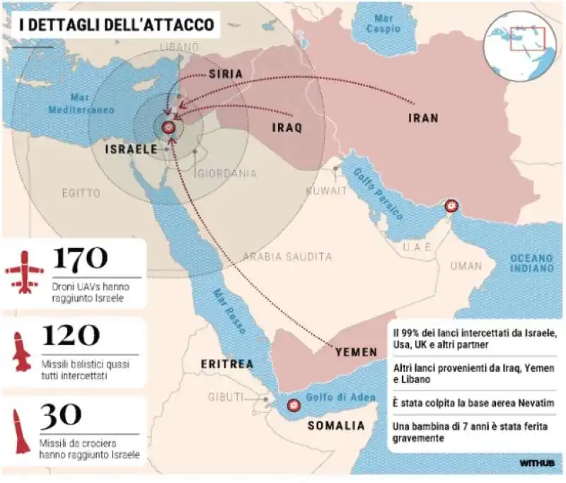 I DETTAGLI DELL ATTACCO DELL IRAN A ISRAELE