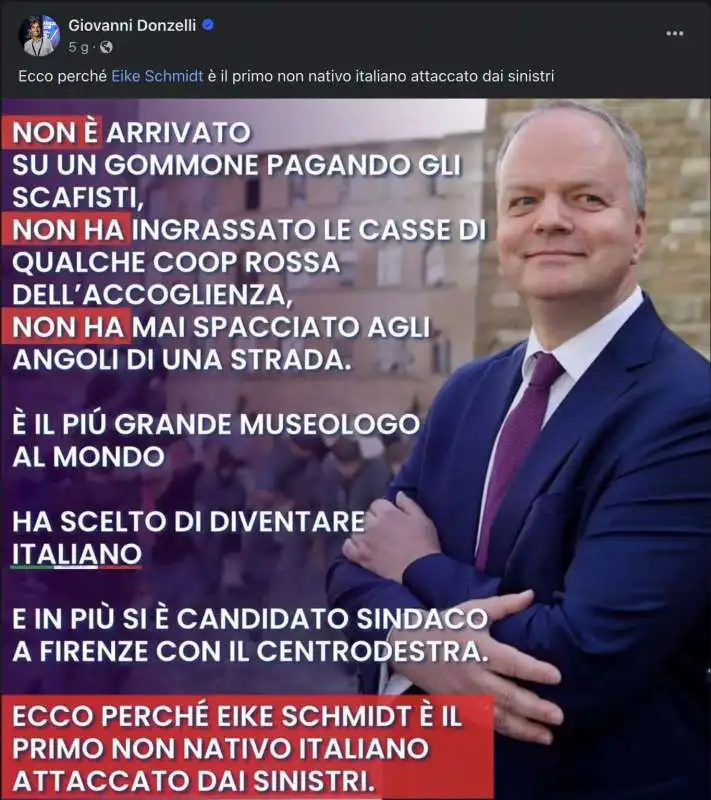 IL POST DI GIOVANNI DONZELLI SU EIKE SCHMIDT 