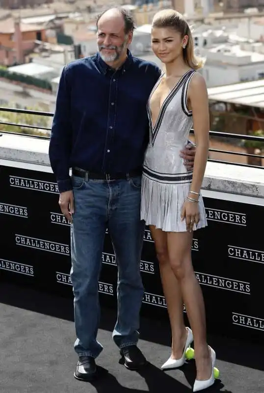 luca guadagnino   zendaya     photocall challengers a roma   