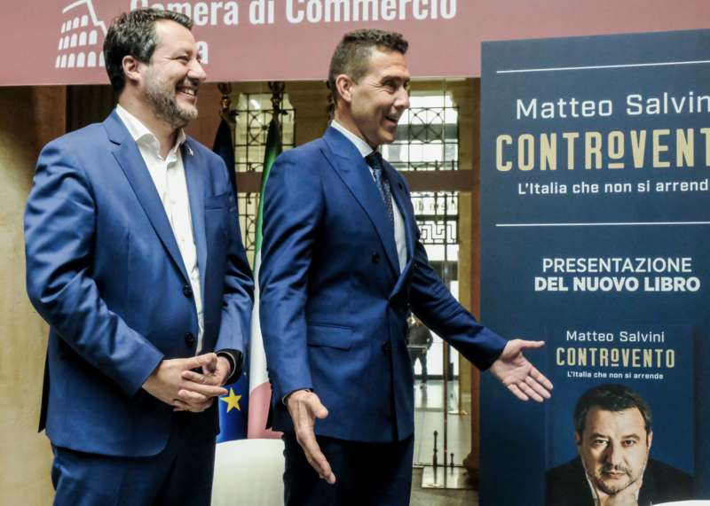 matteo salvini e roberto vannacci 3presentazione del libro controvento