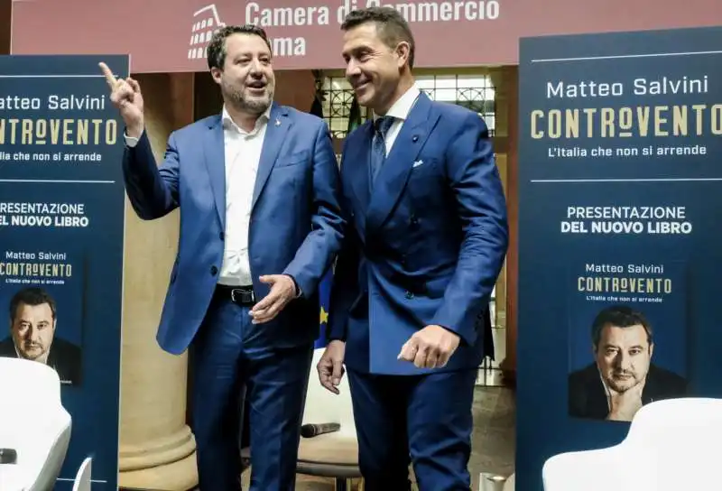 matteo salvini e roberto vannacci   4presentazione del libro controvento   