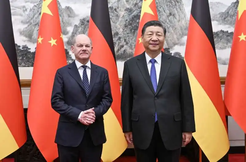 olaf scholz xi jinping   in cina 