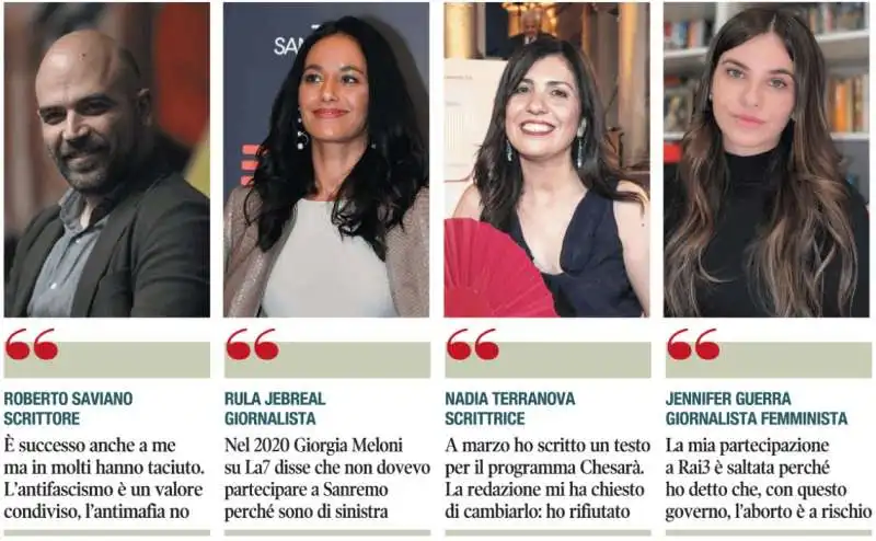 ROBERTO SAVIANO - RULA JEBREAL - NADIA TERRANOVA- JENNIFER GUERRA - GLI SCRITTORI CHE RIVENDICANO DI ESSERE STATI CENSURATI 