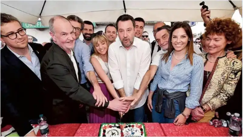 salvini calderoli festa 40 anni lega