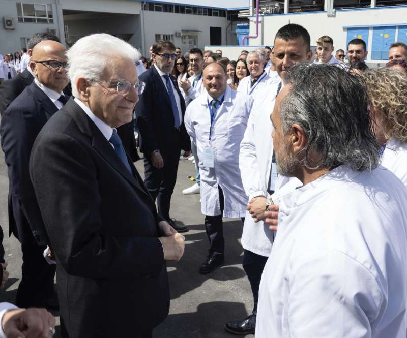 SERGIO MATTARELLA CON MARINA CALDERONE ALLO STABILIMENTO GIAS DI COSENZA