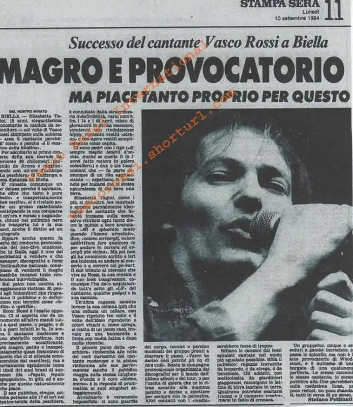 vasco rossi stampa sera 1984