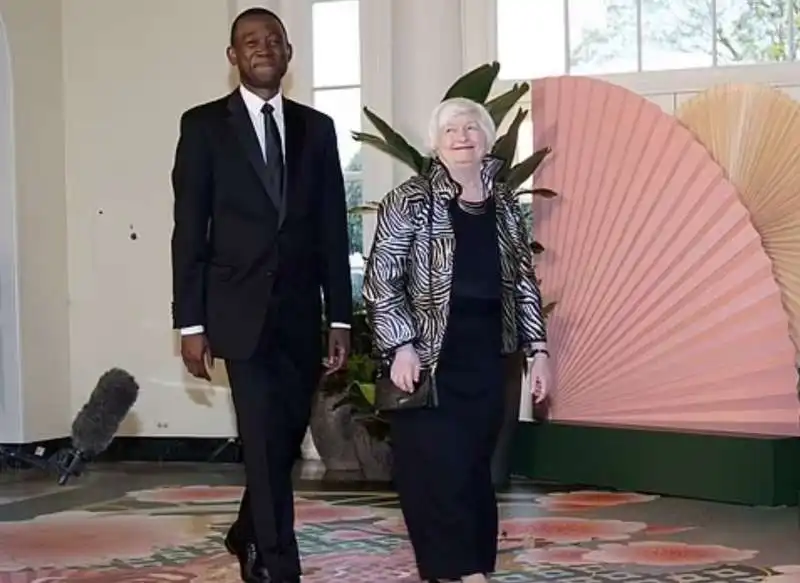 wally adeyemo   janet yellen cena di gala alla casa bianca   