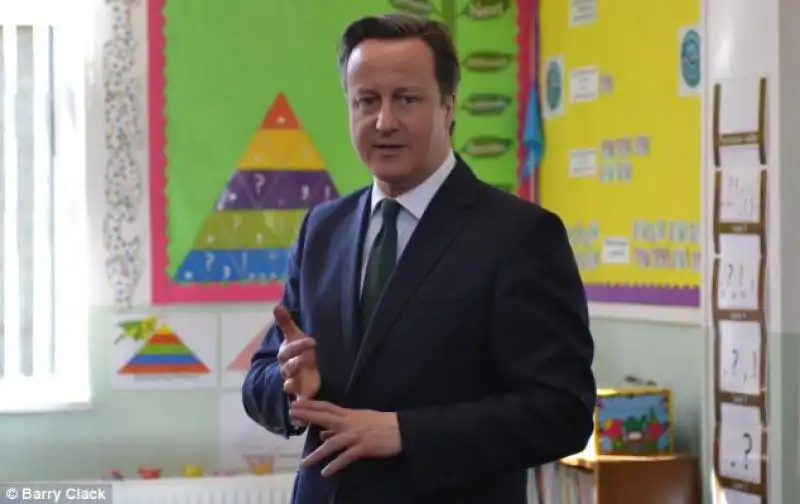 DAVID CAMERON IN UNA SCUOLA 