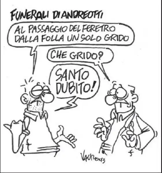 VIGNETTA VAURO DAL FATTO - FUNERALI DI ANDREOTTI