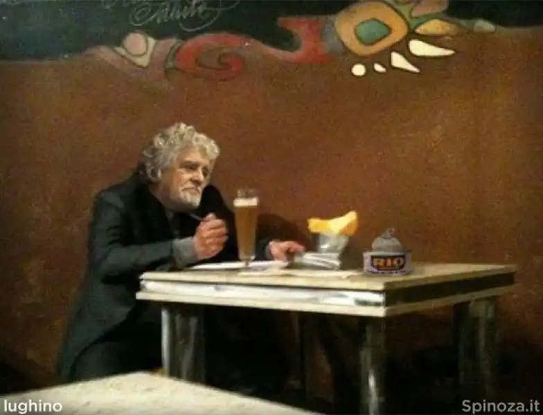 GRILLO SI PRENDE UNA BIRRA ALLA BERSANI 