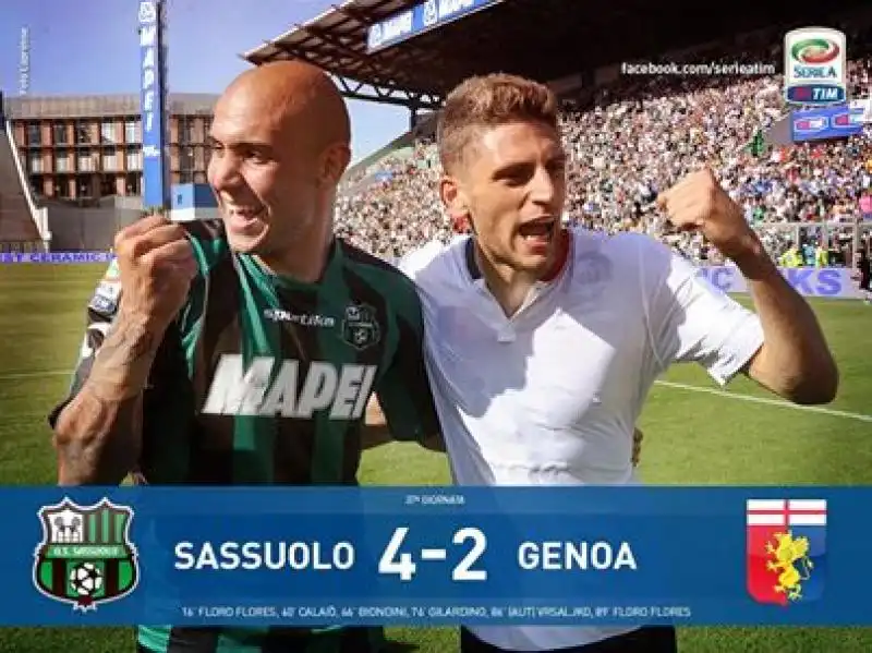 IL SASSUOLO FESTEGGIA LA SALVEZZA 