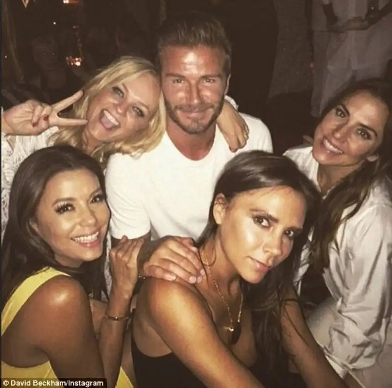 beckham con le spice girls e eva longoria