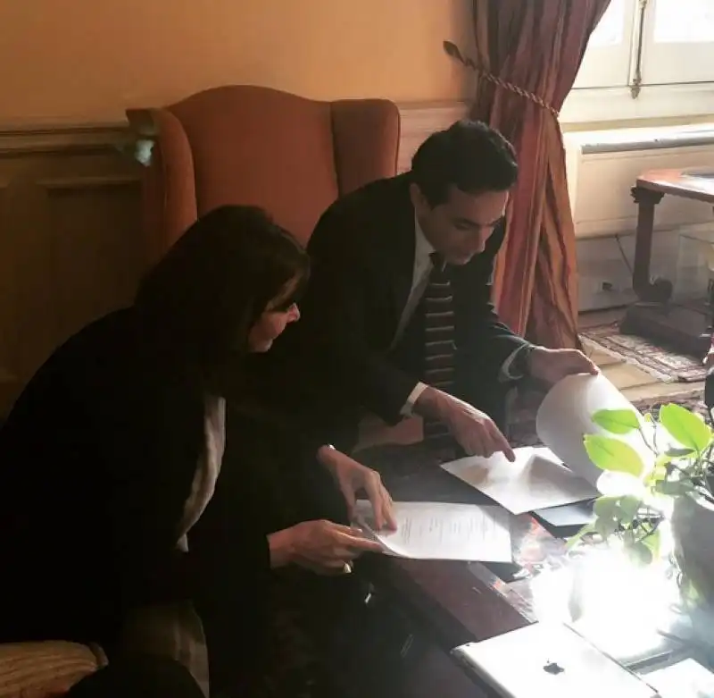 laura boldrini con il presidente della camera cileno