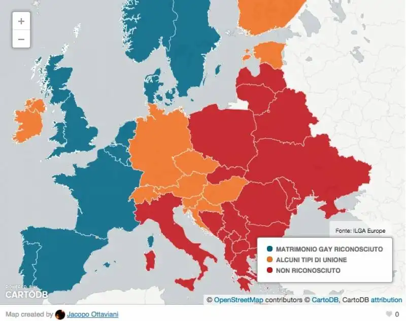 matrimoni nozze gay lgbt mappa europa
