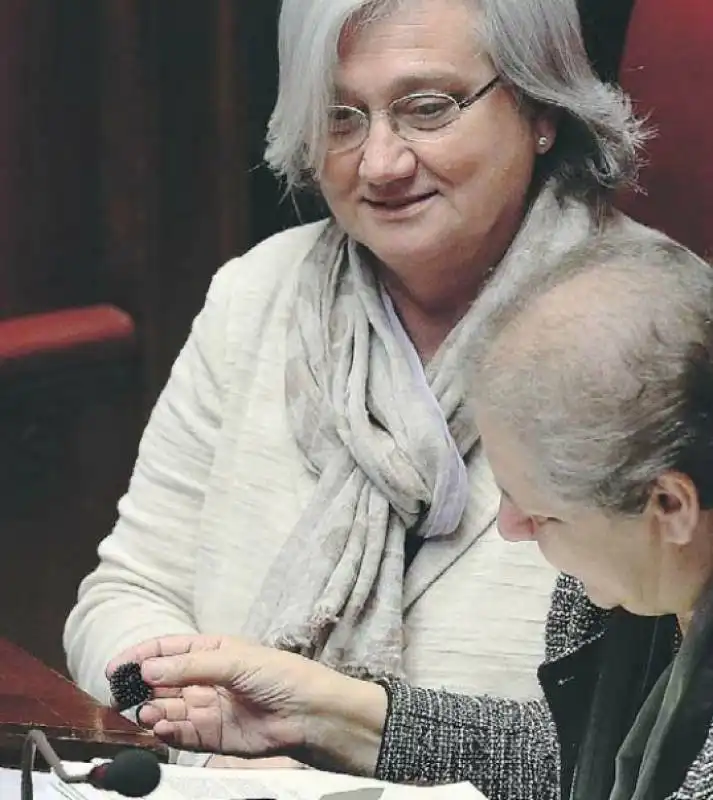 ROSY BINDI E ANNA MARGHERITA MIOTTO CON LE PALLINE DI GOMMA