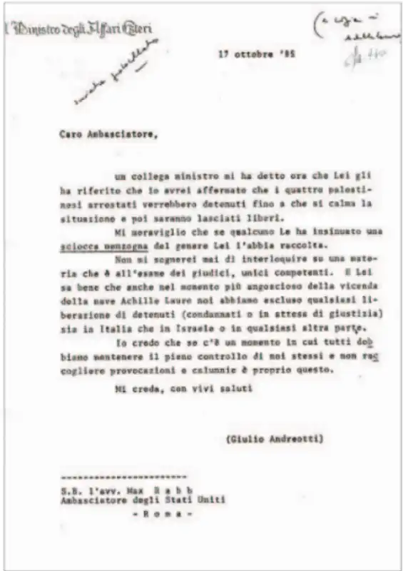 carteggio tra cossiga e andreotti    