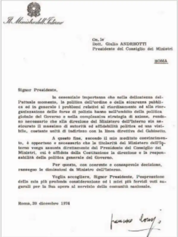 carteggio tra cossiga e andreotti 