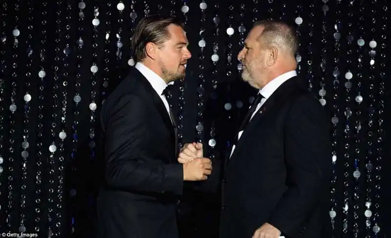 leonardo dicaprio e il produttore harvey weinstein