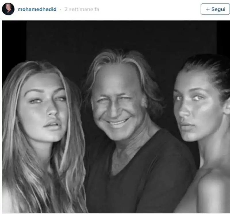 mohamed hadid con le figlie gigi e bella