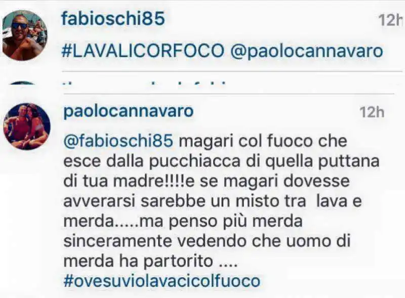 paolo cannavaro sbotta su instagram