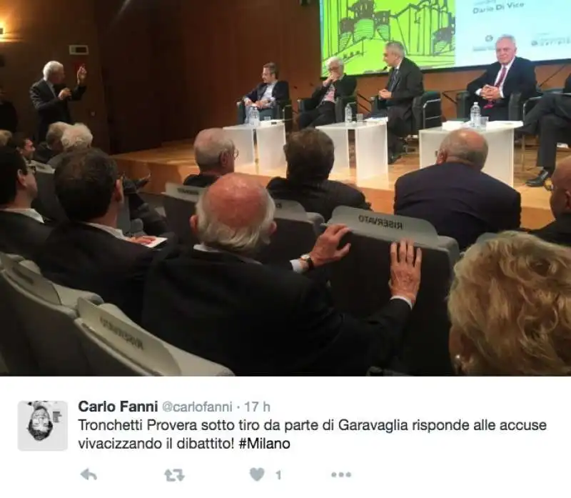 TRONCHETTI INTERVIENE LIBRO DEBENEDETTI CON GARAVOGLIA PRODI GIAVAZZI  