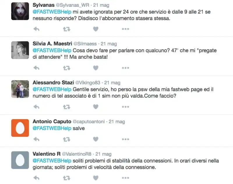 tweet sul disservizio fastweb a roma  1