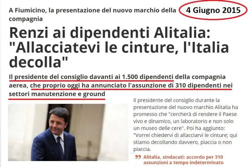 ALITALIA RENZI