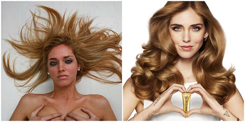 chiara ferragni con e senza pantene