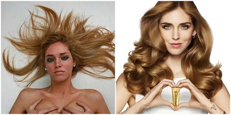 chiara ferragni con e senza pantene