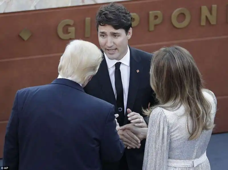 justin trudeau con donald e melania trump