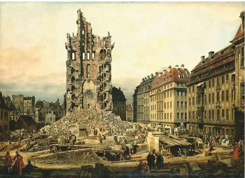 la demolizione di  kreuzkirche 1765 bernardo bellotto