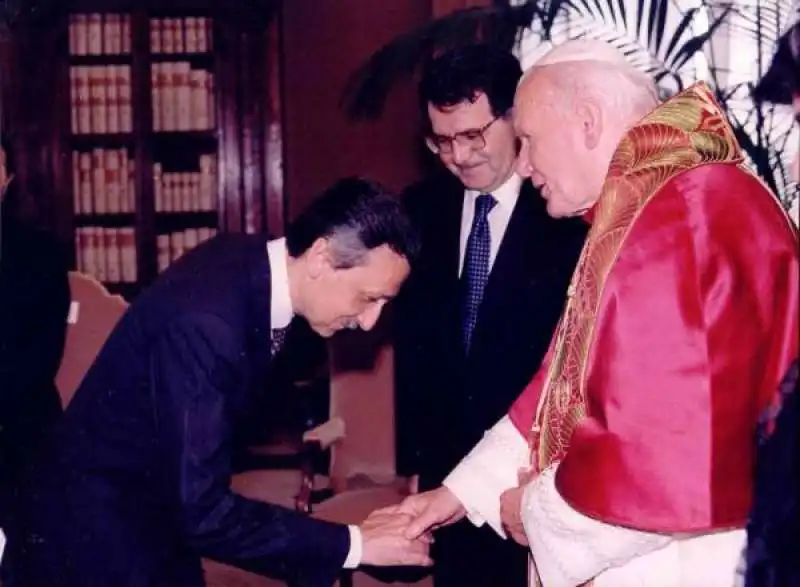 massimo sgrelli con prodi e giovanni paolo ii