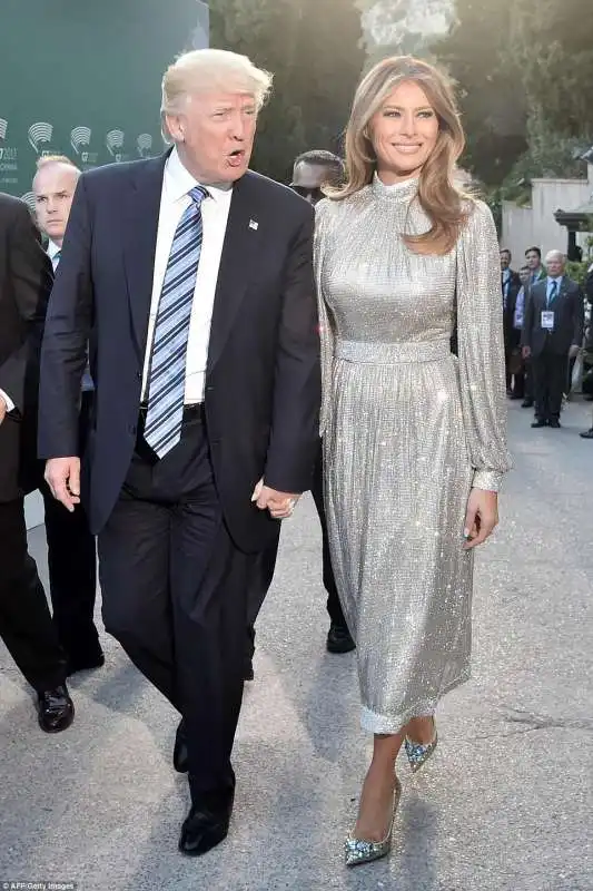 melania e donald trump a taormina