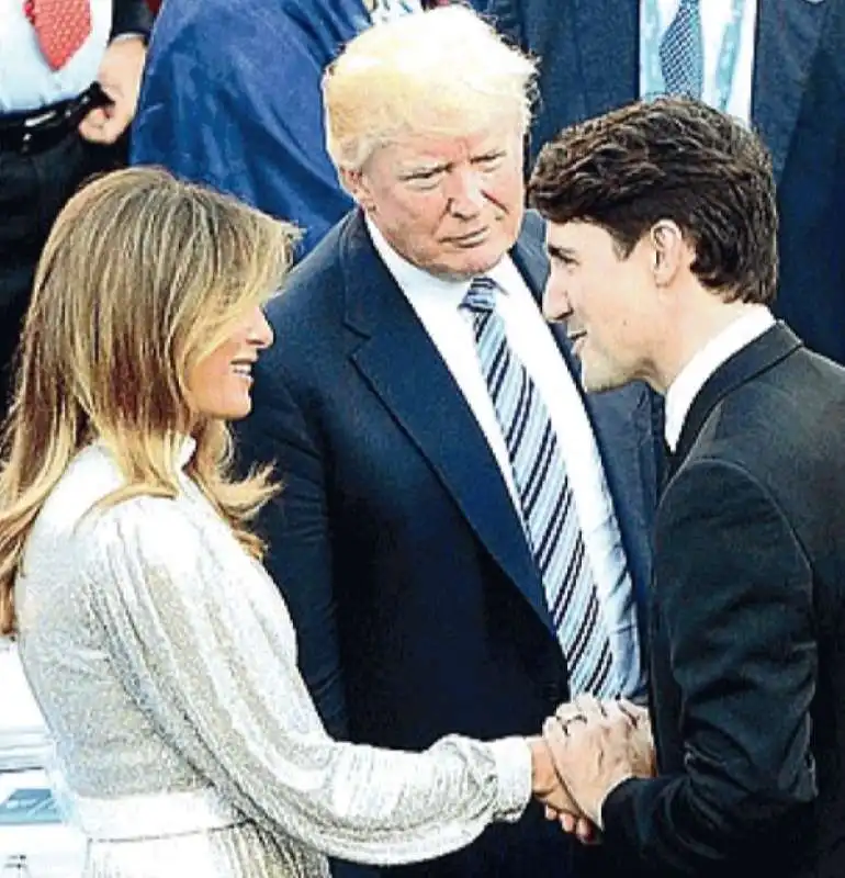 TRUDEAU SALUTA MELANIA SOTTO LO SGUARDO GELOSO DI DONALD TRUMP