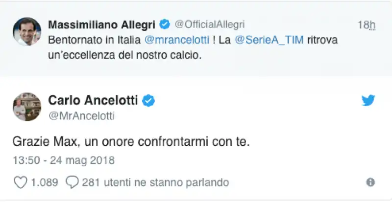 allegri ancelotti tweet