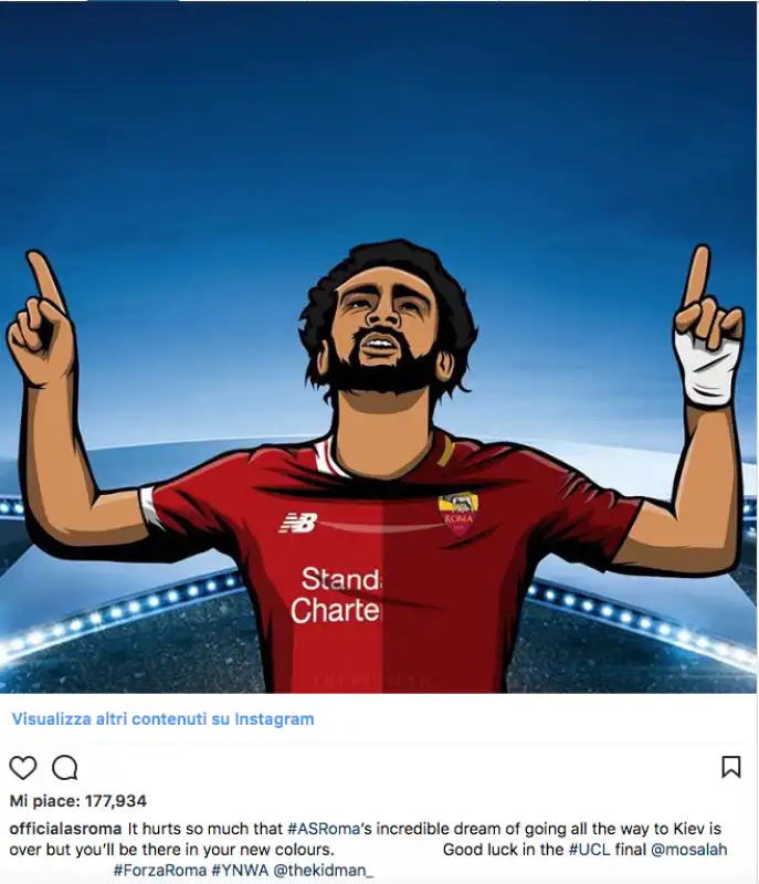 as roma auguri a salah su instagram