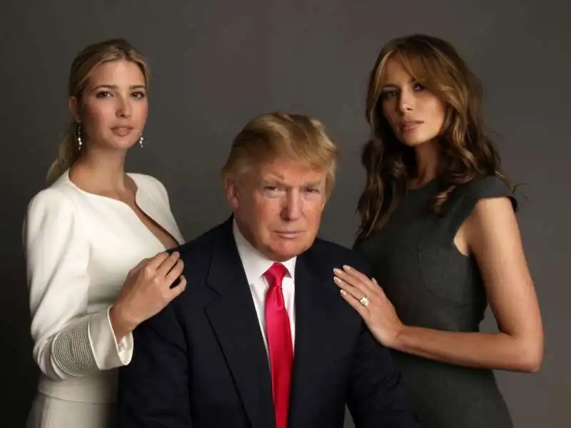 donald trump con ivanka e melania