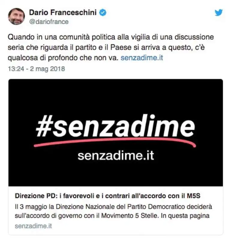 franceschini contro senza di me