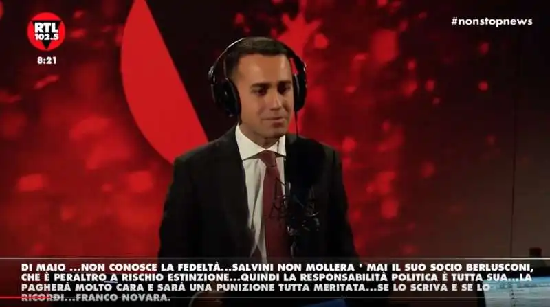 LUIGI DI MAIO RTL MESSAGGI CONTRO