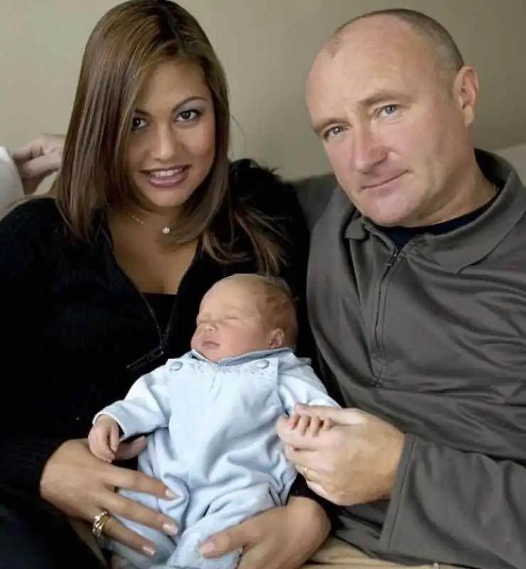 phil collins, la moglie orianne e il figlio matthew