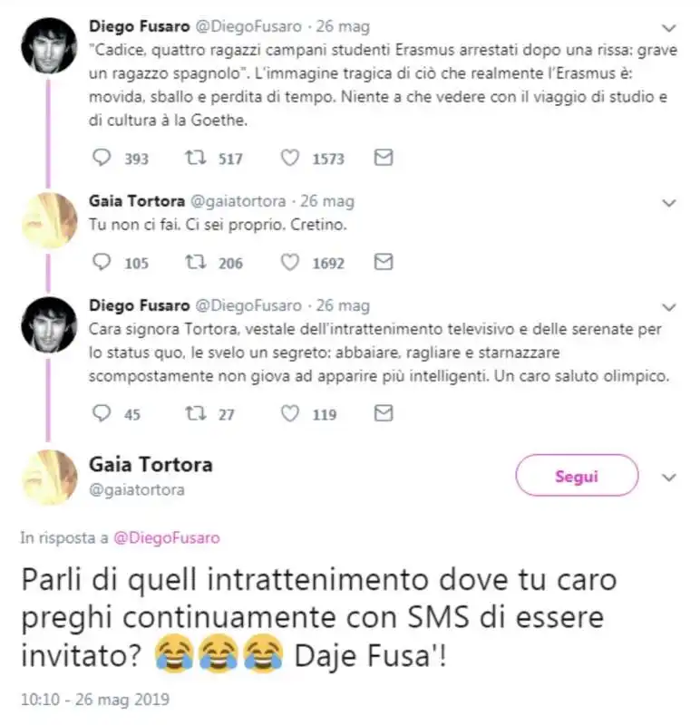 gaia tortora trolla diego fusaro