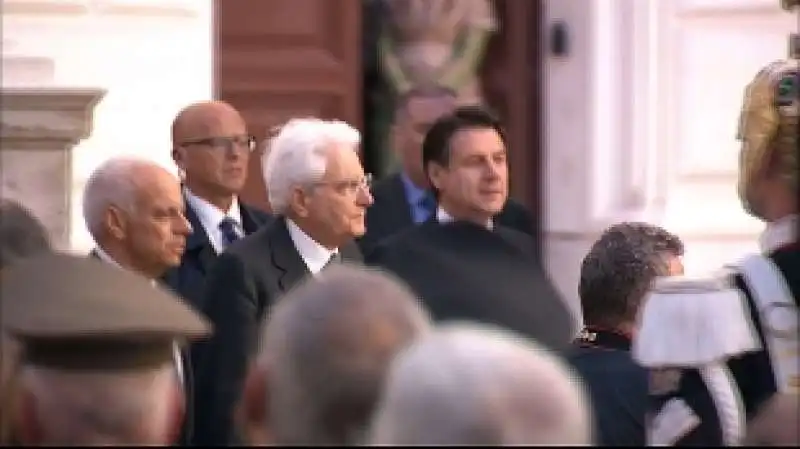 giuseppe conte e mattarella all'inaugurazione della nuova sede dell'intelligence