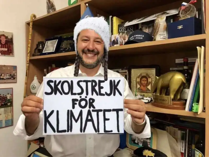 MATTEO SALVINI COME GRETA THUNBERG