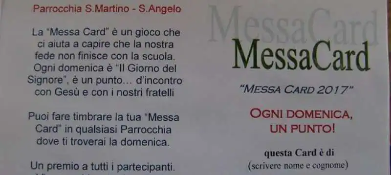 messa card