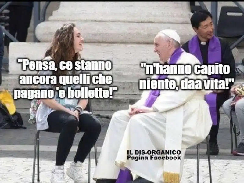 PAPA  BERGOGLIO ELETTRICITA BOLLETTE VATICANO  