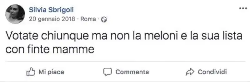 silvia sbrigoli anti meloni 