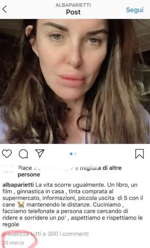 alba parietti instagram 20 marzo