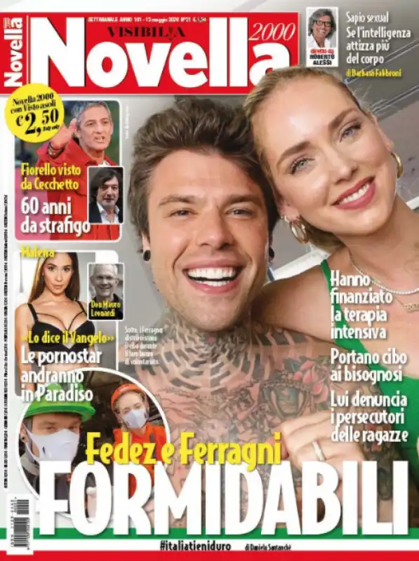 fedez e chiara ferragni su novella 2000